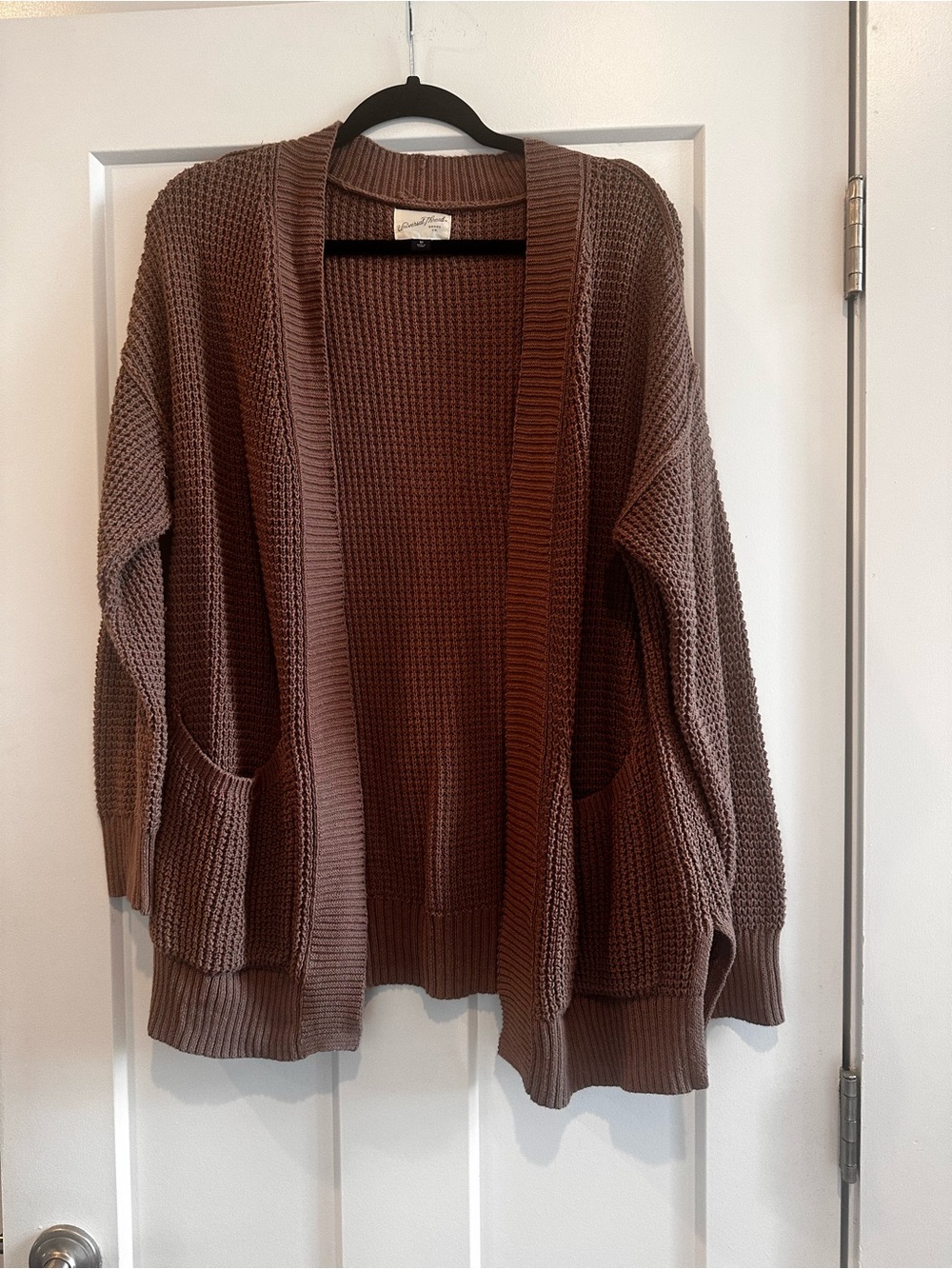 Cozy Open-Front Chunky Cardigan Sweater - Dusty Mauve/Taupe - Picture 1 of 5
